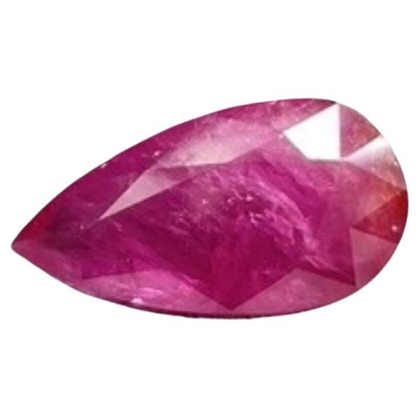 Certified 7.50 Carats Mozambique Ruby Pear Faceted Cutstone No Heat Natural Gem