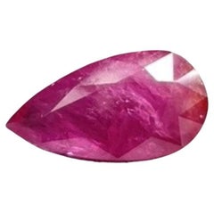 Certified 7.50 Carats Mozambique Ruby Pear Faceted Cutstone No Heat Natural Gem