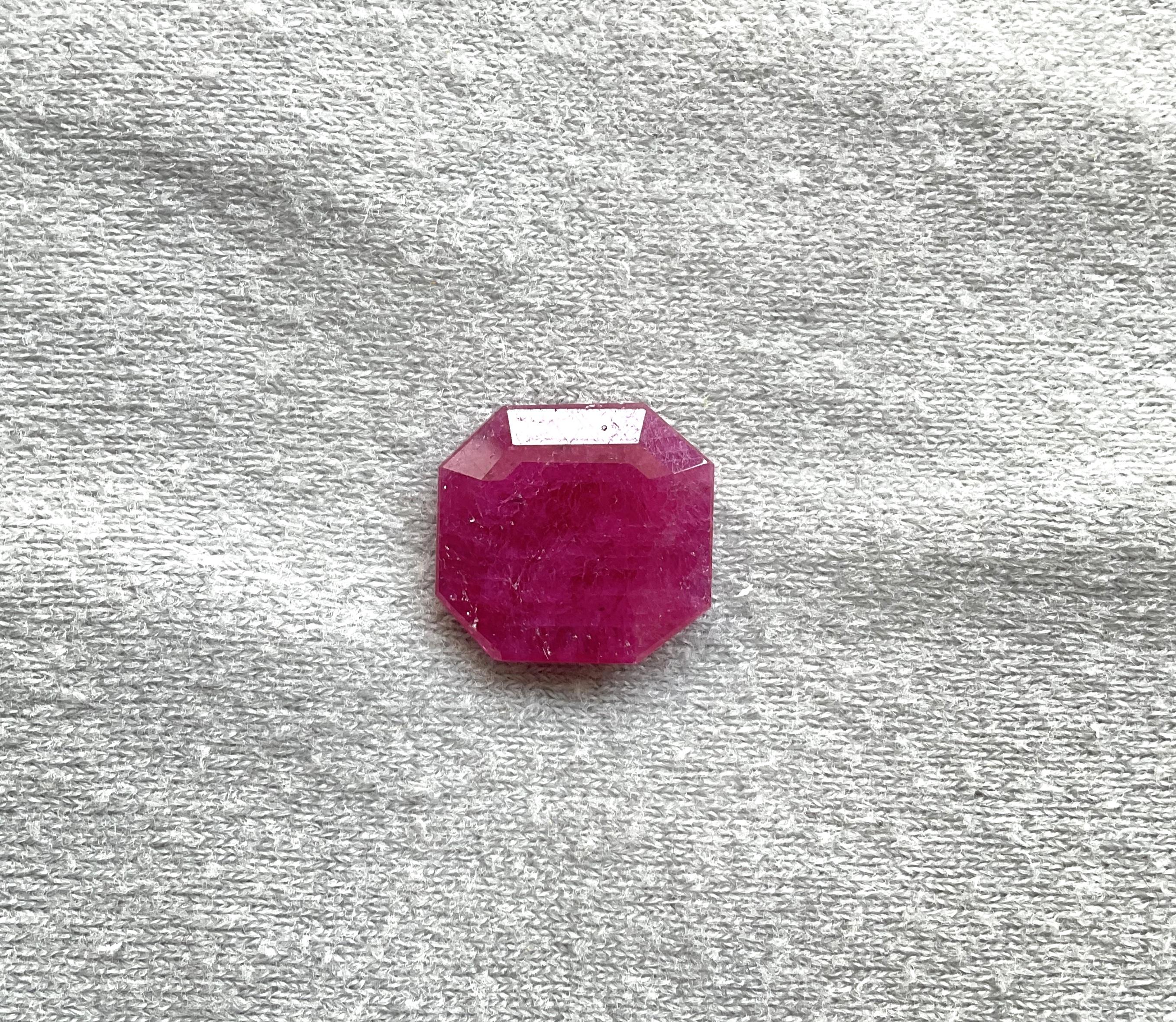 As we are auction partners at Gemfields, we have sourced these rubies from winning auctions and had cut them in our in house manufacturing responsibly.

Origin: Mozambique
Weight: 7.51 Carats
Size: 14x3x13 MM
Pieces: 1
Shape: Faceted Square octagon