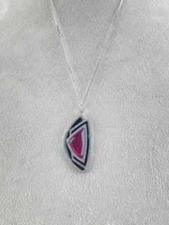 Certified 7.55 Carat No Heat Mozambique Ruby Pendant