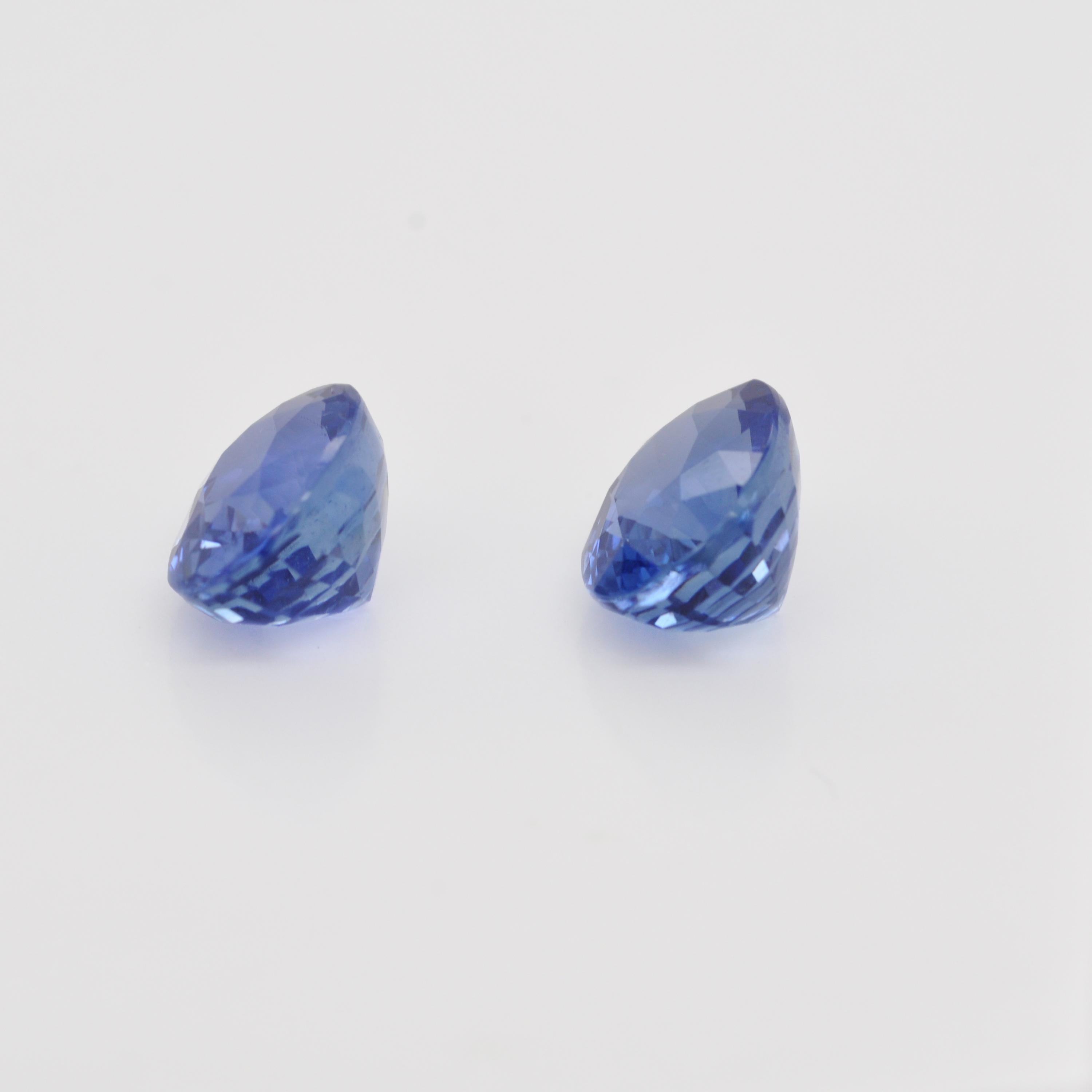 Certified 7.76 Carat Natural Ceylon Blue Sapphire Gemstone Oval Cut Pair In New Condition For Sale In Jaipur, Rajasthan