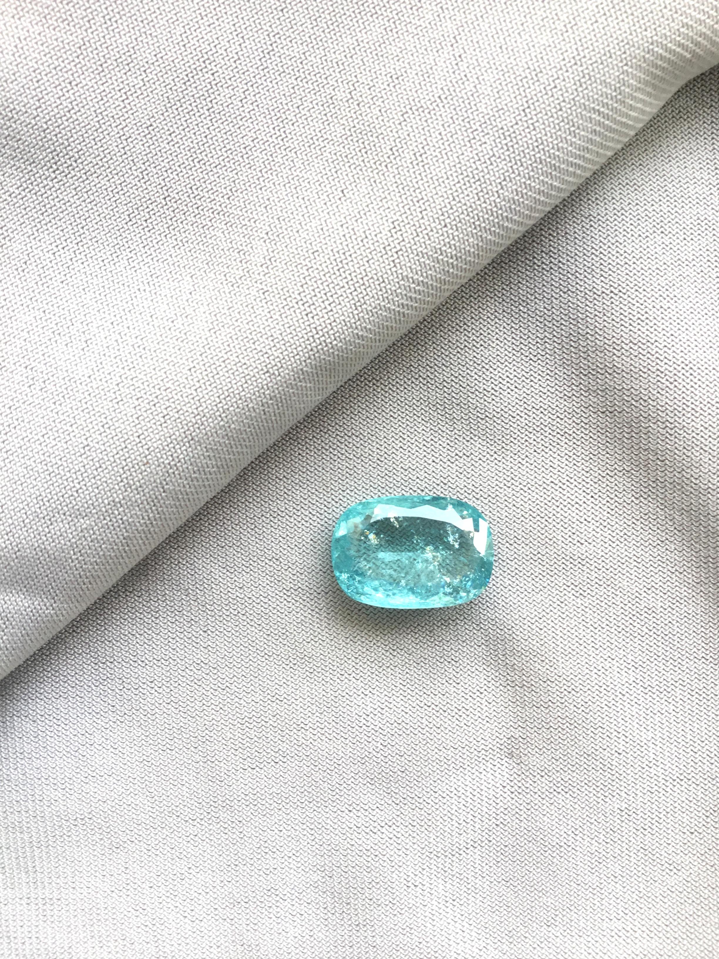 Certified 7.79 Carats Paraiba Tourmaline Cushion Cut Stone for Fine Jewellery In New Condition In Jaipur, RJ