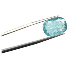 Certified 7.79 Carats Paraiba Tourmaline Cushion Cut Stone for Fine Jewellery