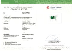 Certified 7.82 Carat Emerald Cut Emerald and Diamond Cluster Earrings in 18K