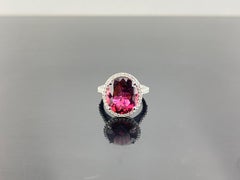 Certified 7.87 carat Pink Tourmaline Rubellite Engagement Ring