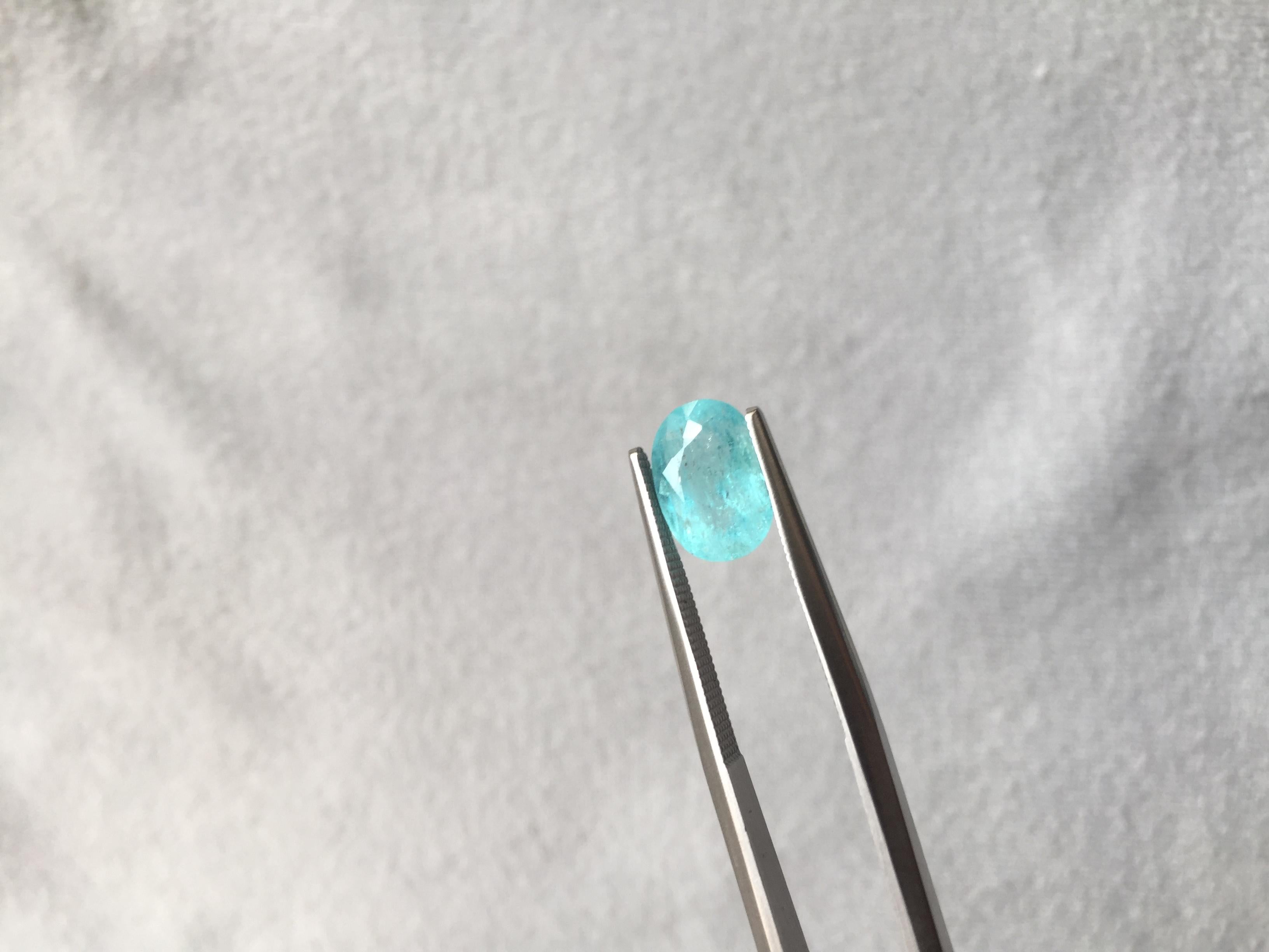 Exceptional 7.96 Carats Paraiba Tourmaline Oval Cut Stone for Fine Jewellery  