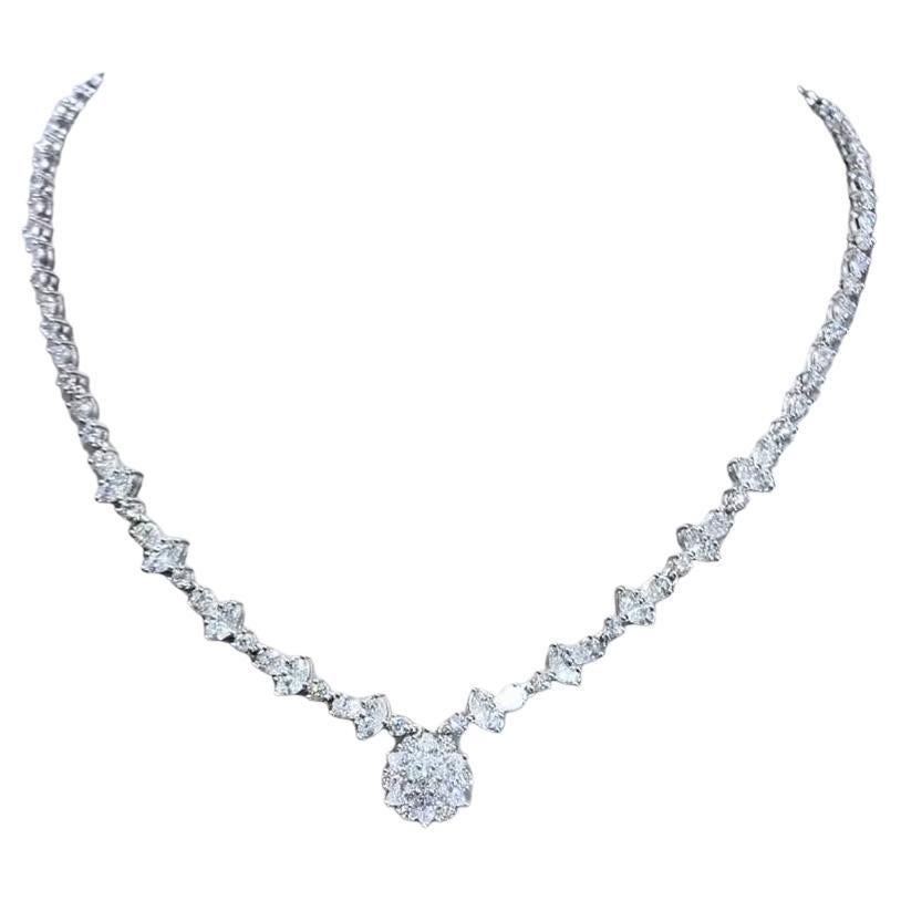 Collar de oro de 18 quilates con diamantes certificados de 8,00 quilates