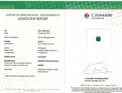 CERTIFIED 8.04 Carat Cushion Cut Emerald Diamond Halo Earring in 18K White Gold