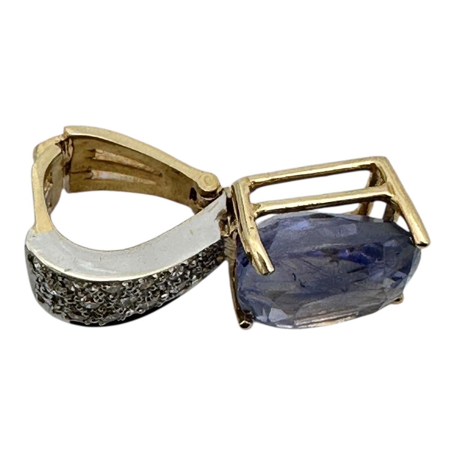 Zertifizierter 8,13 Karat, Sri Lanka Kissen blauer Saphir, Diamant Enhancer Anhänger im Angebot 4
