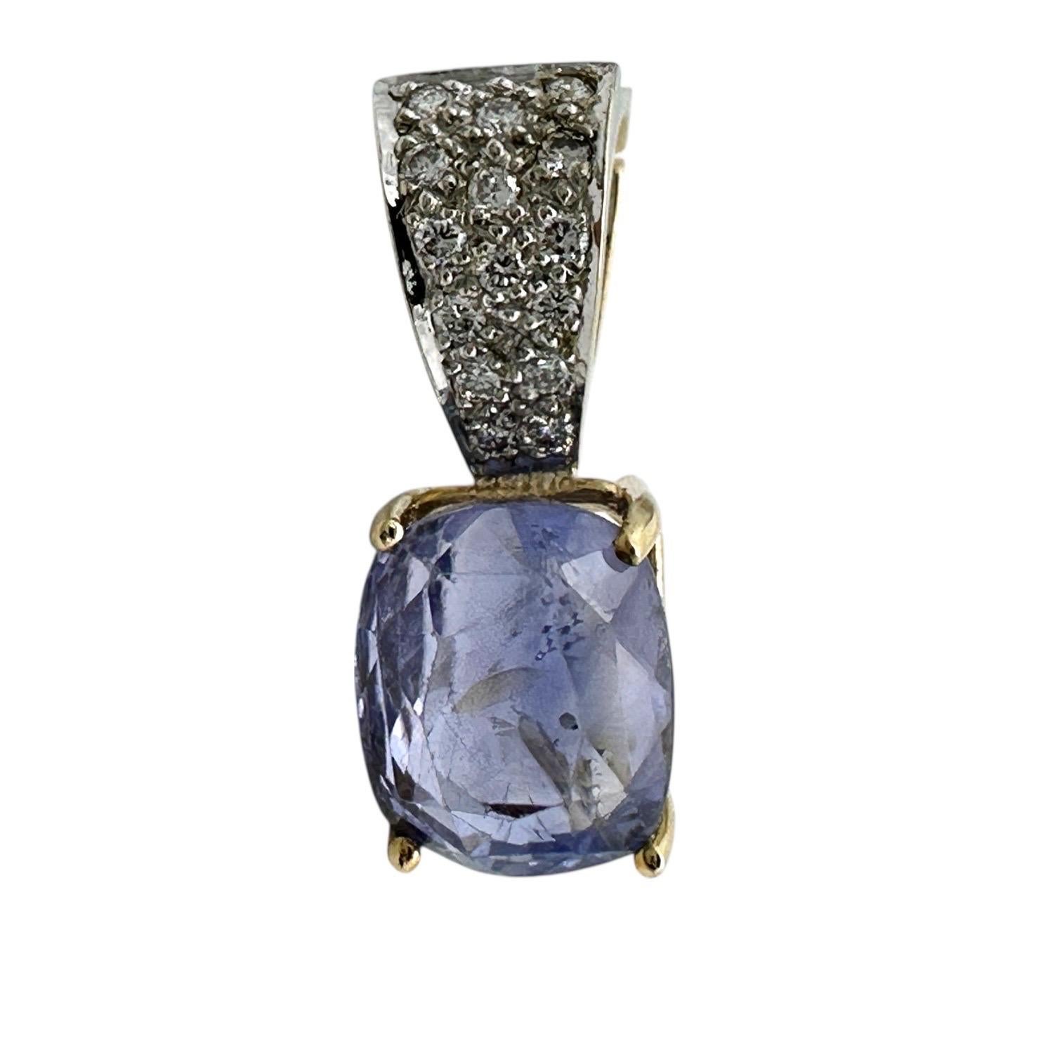 Zertifizierter 8,13 Karat, Sri Lanka Kissen blauer Saphir, Diamant Enhancer Anhänger im Angebot 6