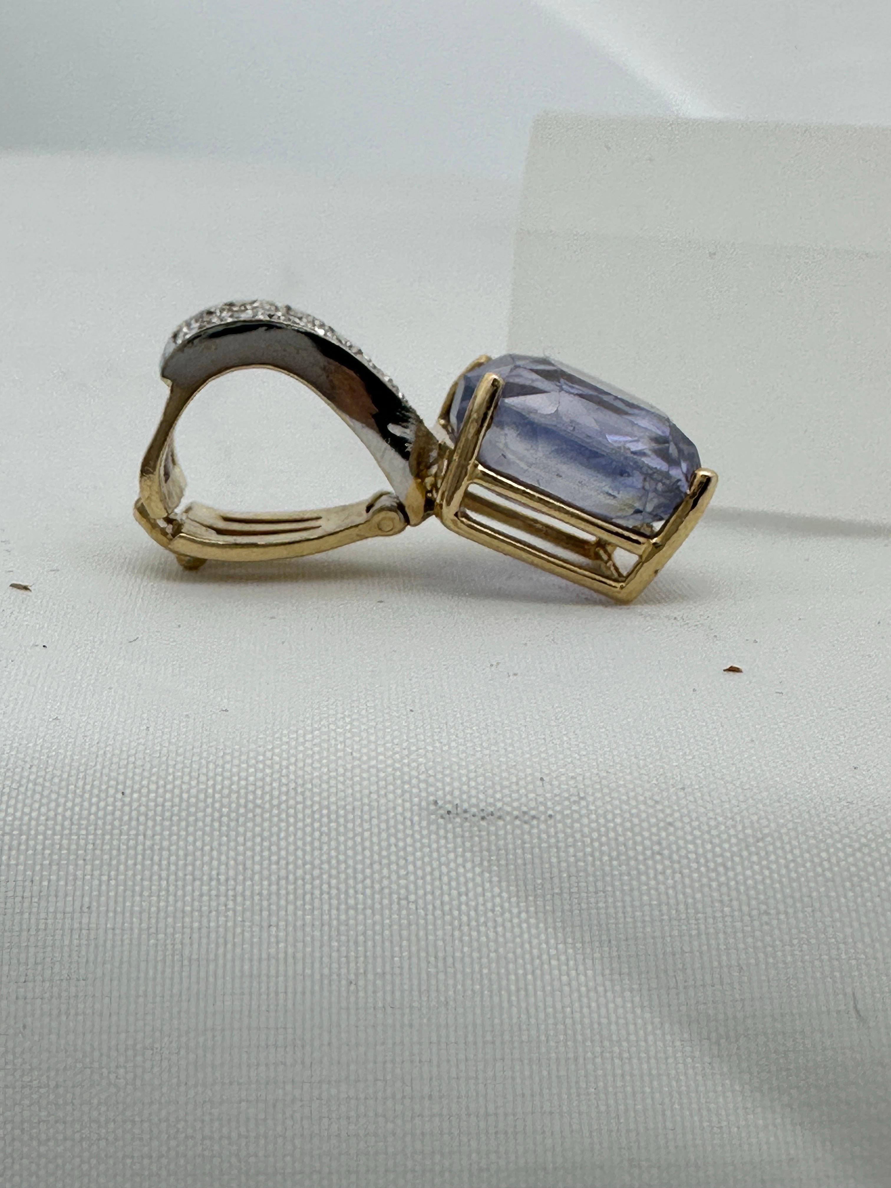 Zertifizierter 8,13 Karat, Sri Lanka Kissen blauer Saphir, Diamant Enhancer Anhänger im Angebot 10