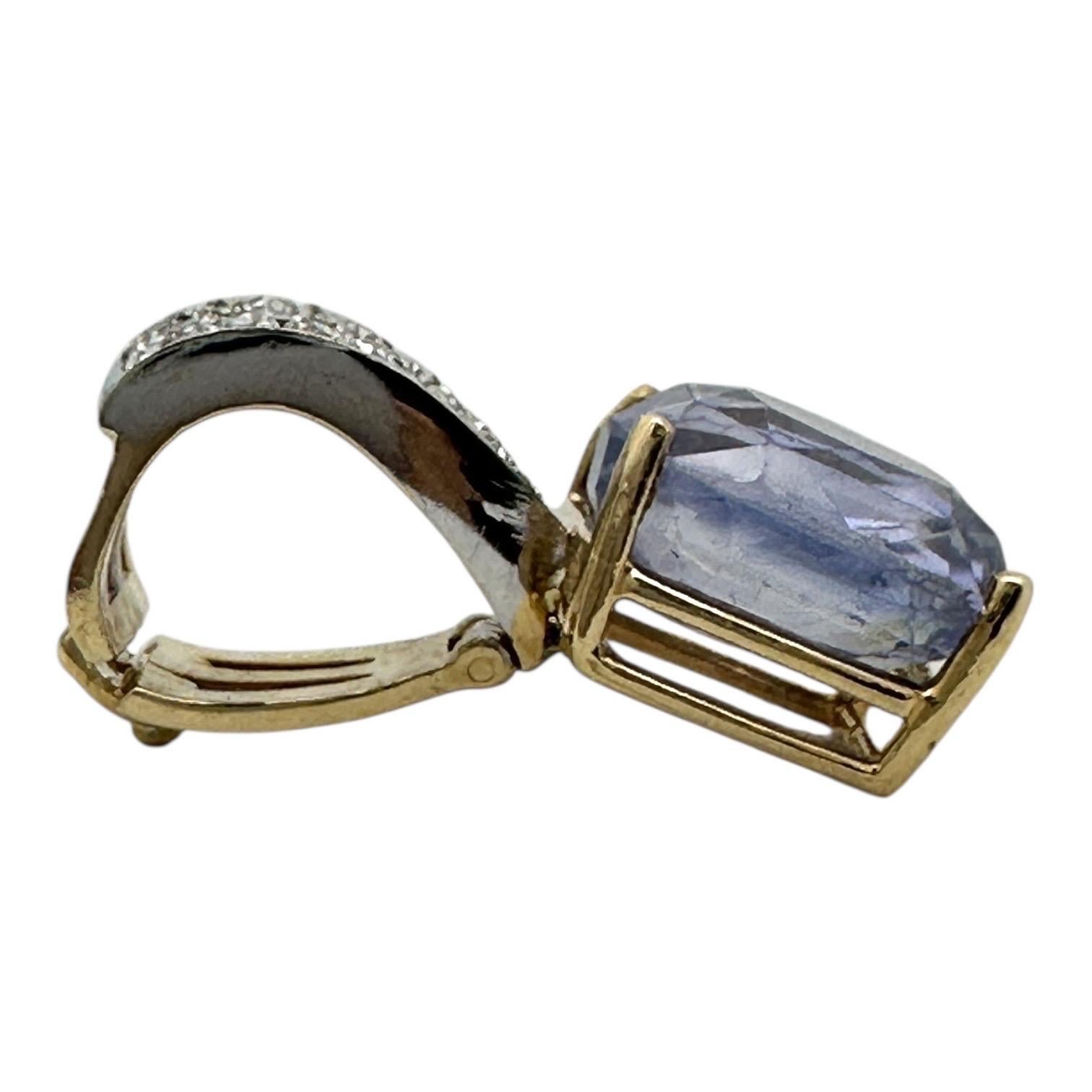 Zertifizierter 8,13 Karat, Sri Lanka Kissen blauer Saphir, Diamant Enhancer Anhänger im Angebot 11
