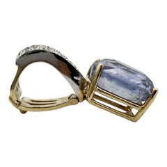 Pendentif certifié 8,13 carats, saphir bleu coussin du Sri Lanka, diamant de renforcement