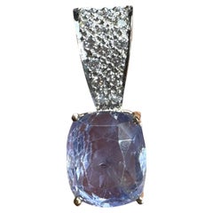 Certified 8.13 carat, Sri Lanka cushion blue sapphire, diamond enhancer pendant
