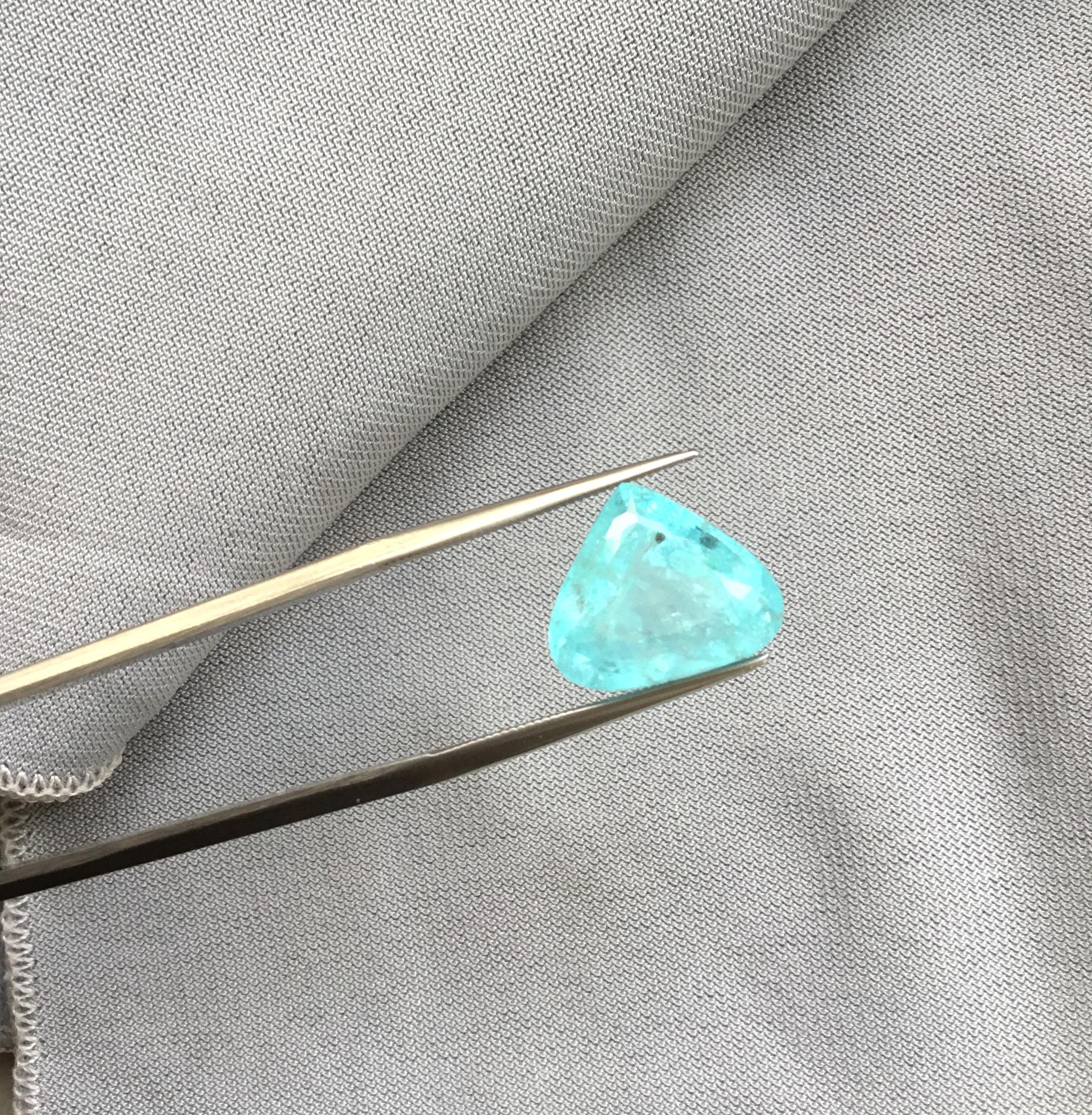 Exceptional 8.25 Carats Paraiba Tourmaline Pear Cut Stone for Fine Jewelry