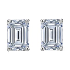 Certified 8.27 Carat I VVS1 Emerald Cut Diamond Earring
