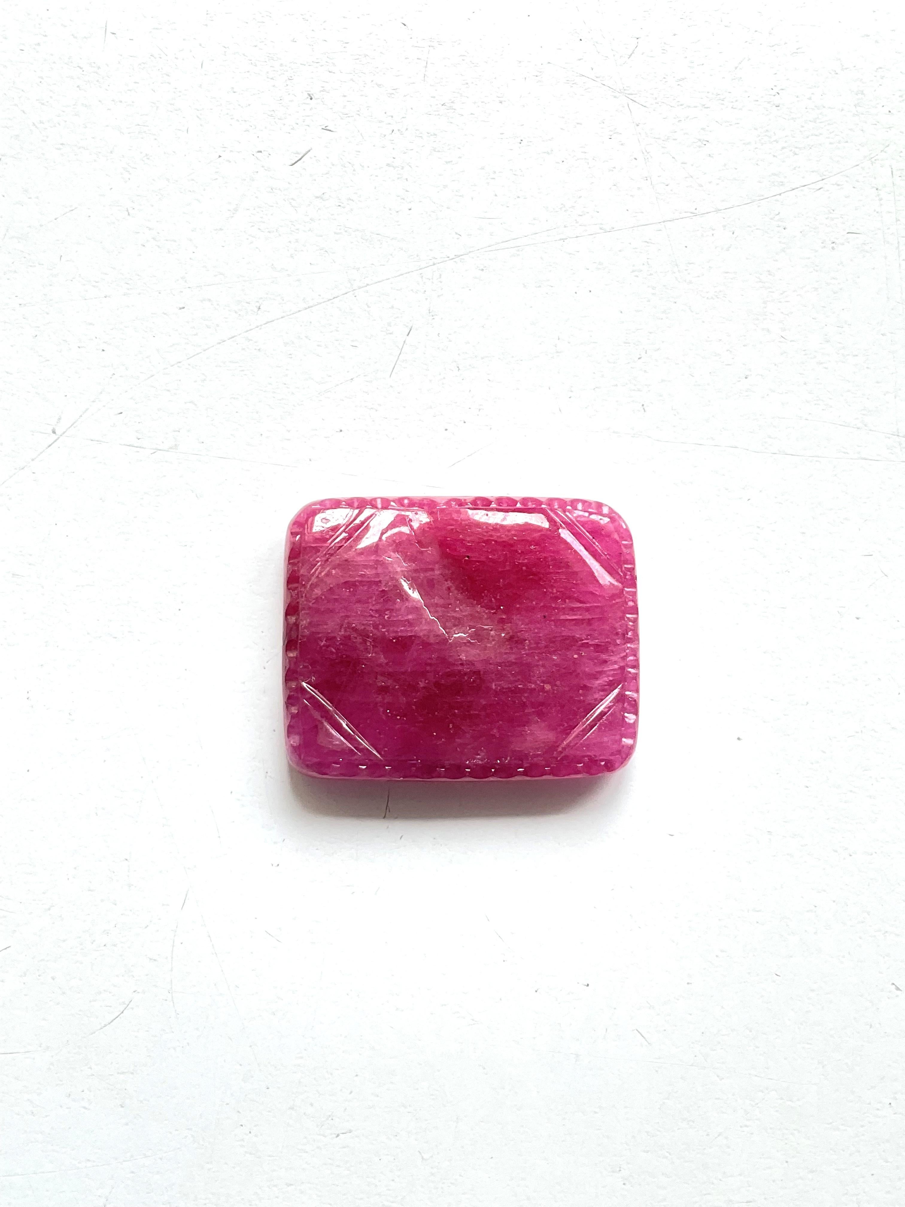 Women's or Men's Certified 89.35 Carats Ruby Mozambique Carved Specimen Heated Natural Gemstone For Sale