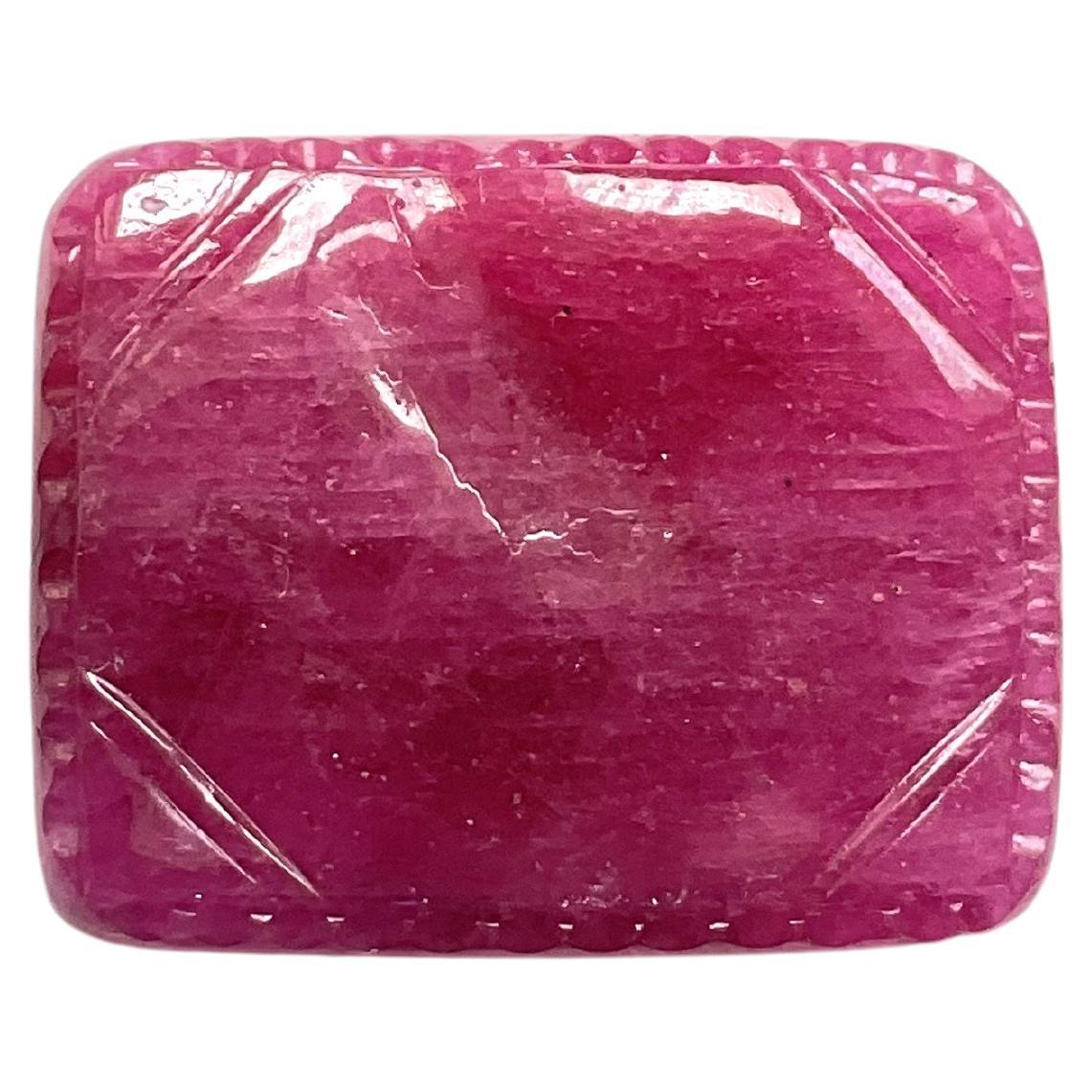 Certified 89.35 Carats Ruby Mozambique Carved Specimen Heated Natural Gemstone