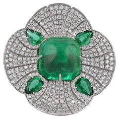 Anello da cocktail con diamante smeraldo colombiano certificato da 9,16 carati