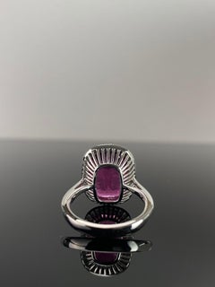 Bague de fiançailles cocktail en tourmaline rubellite certifiée 9,40 carats et diamants