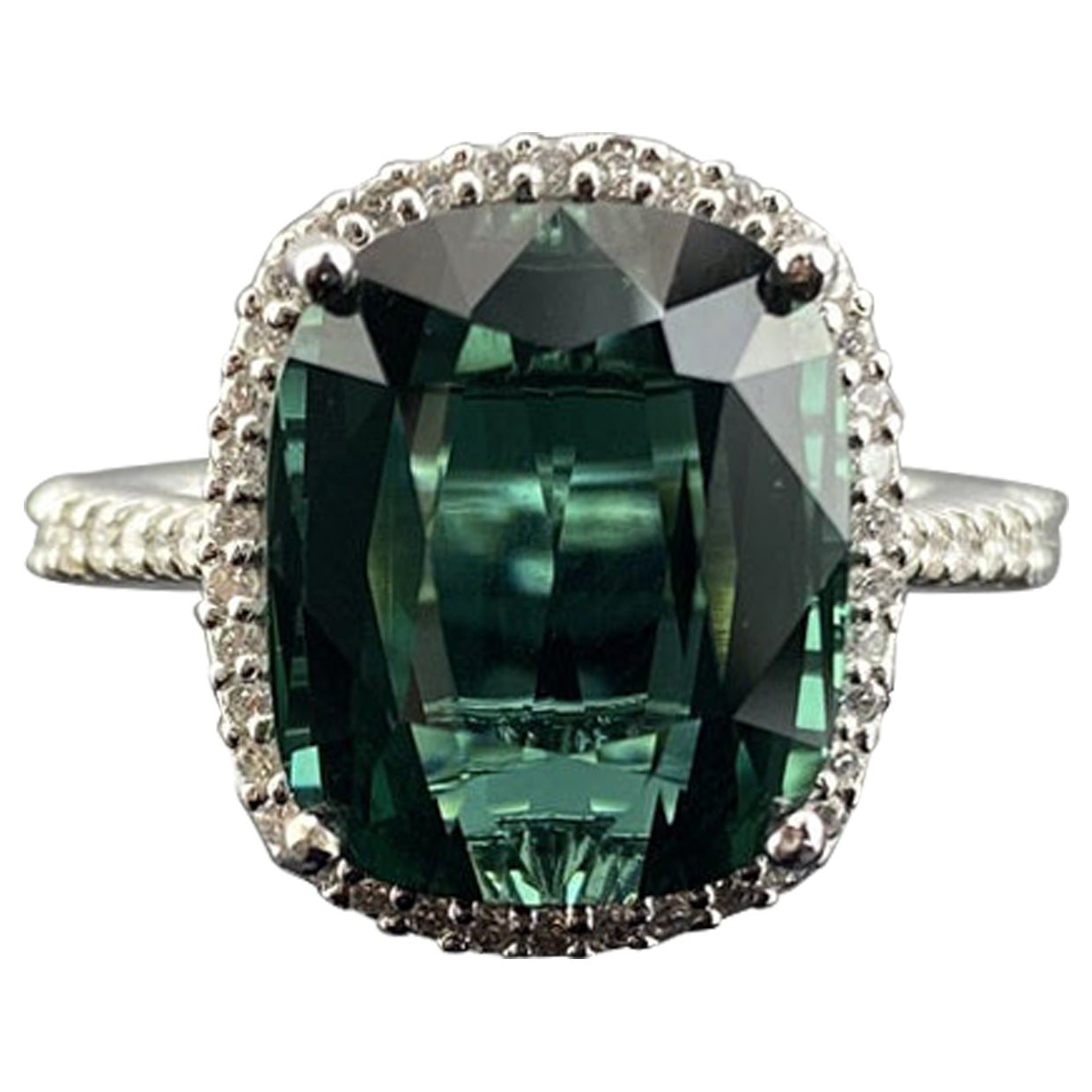 Anello di fidanzamento certificato con tormalina e diamanti da 9,41 carati