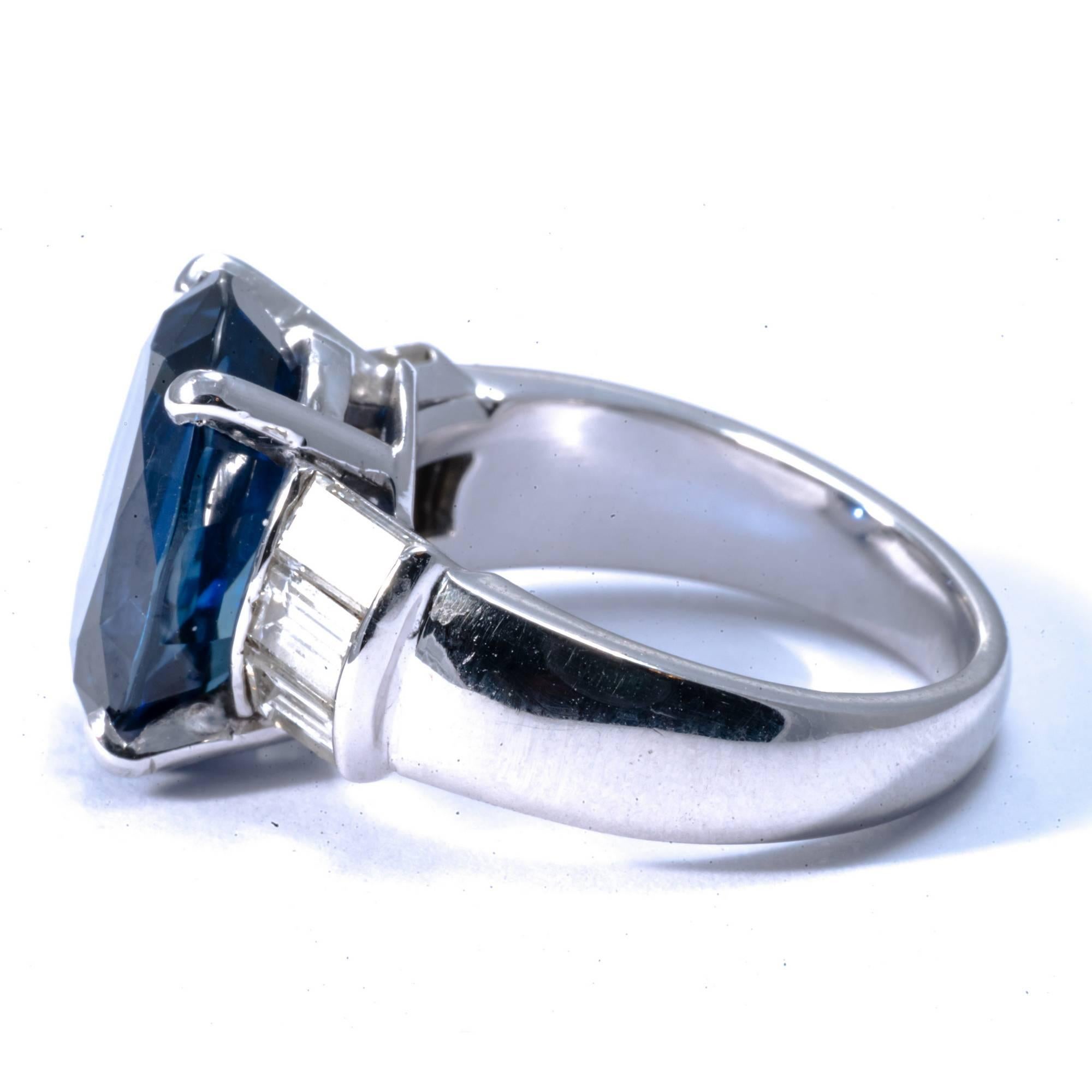 Women's or Men's Certified Not Treated  9.80 Carat Sapphire Diamond Platinum Statement Ring Band For Sale