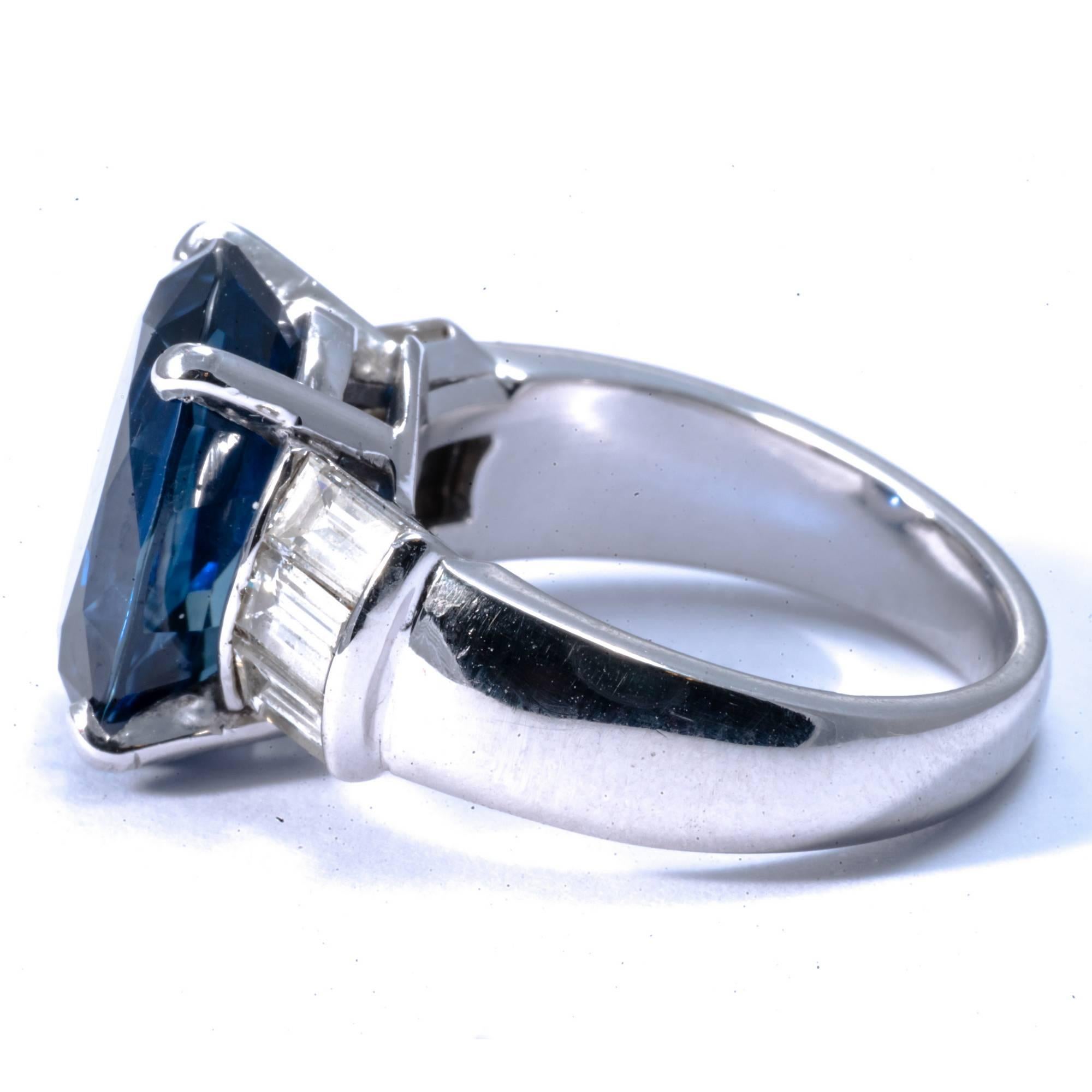 Certified Not Treated  9.80 Carat Sapphire Diamond Platinum Statement Ring Band For Sale 1