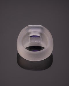 Certified Art Deco Rock Crystal Cocktail and Tanzanite Ring
