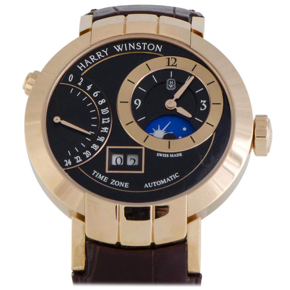 Certified Authentic and Warranty, Harry Winston Premier26504, Black Dial For Sale