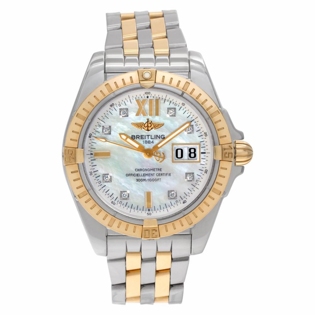 Breitling Galactic Reference #:C49350. Breitling Galactic in 18k rose gold & stainless steel. Auto w/ sweep seconds and date. Ref C49350. Circa 2010s. Fine Pre-owned Breitling Watch. Certified preowned Sport Breitling Galactic C49350 watch on a