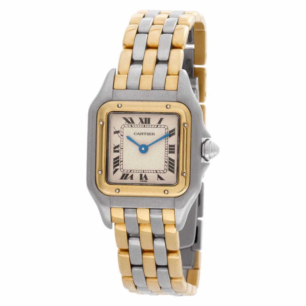 Contemporary Certified Authentic Cartier Panthere de Cartier 3180, Gold Dial For Sale