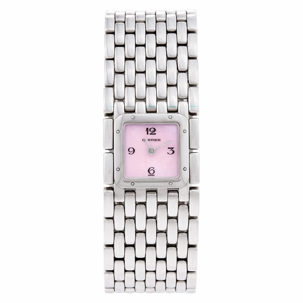 Cartier Panthere de Cartier Reference #:2420. Ladies Cartier Panthere Ruban with Mother of Pearl dial in stainless steel. Quartz. Ref 2420. Fine Pre-owned Cartier Watch. Certified preowned Dress Cartier Ruban 2420 watch is made out of Stainless