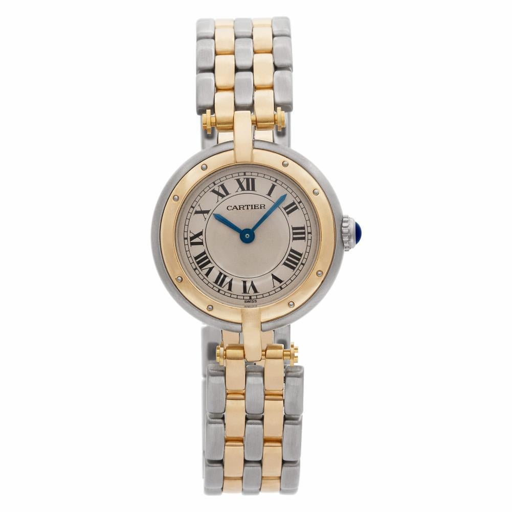 Cartier Panthere de Cartier Reference #:1057920. Cartier Panthere round in 18k gold and  stainless steel with 2 rows of gold. Quartz. Ref 105792000161. Circa 1990s. Fine Pre-owned Cartier Watch. Certified preowned Classic Cartier VLC 1057920 watch