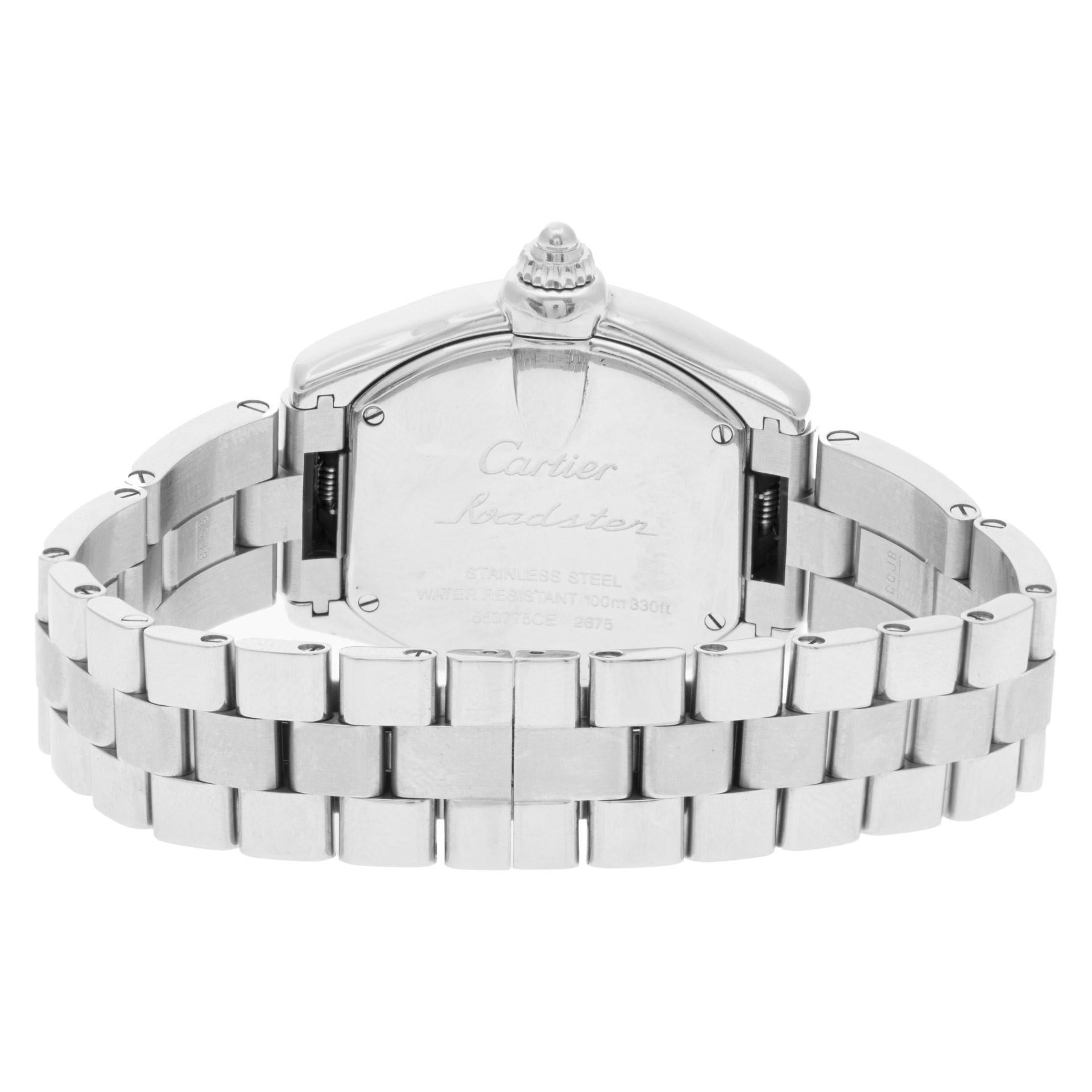 Contemporary Certified Authentic Cartier Roadster 4020, Silver Dial For Sale