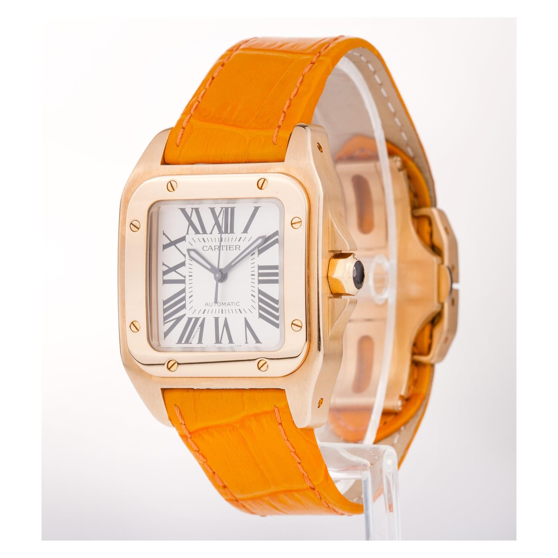 Certified Authentic Cartier Santos 10015360, Pink Dial For Sale 1