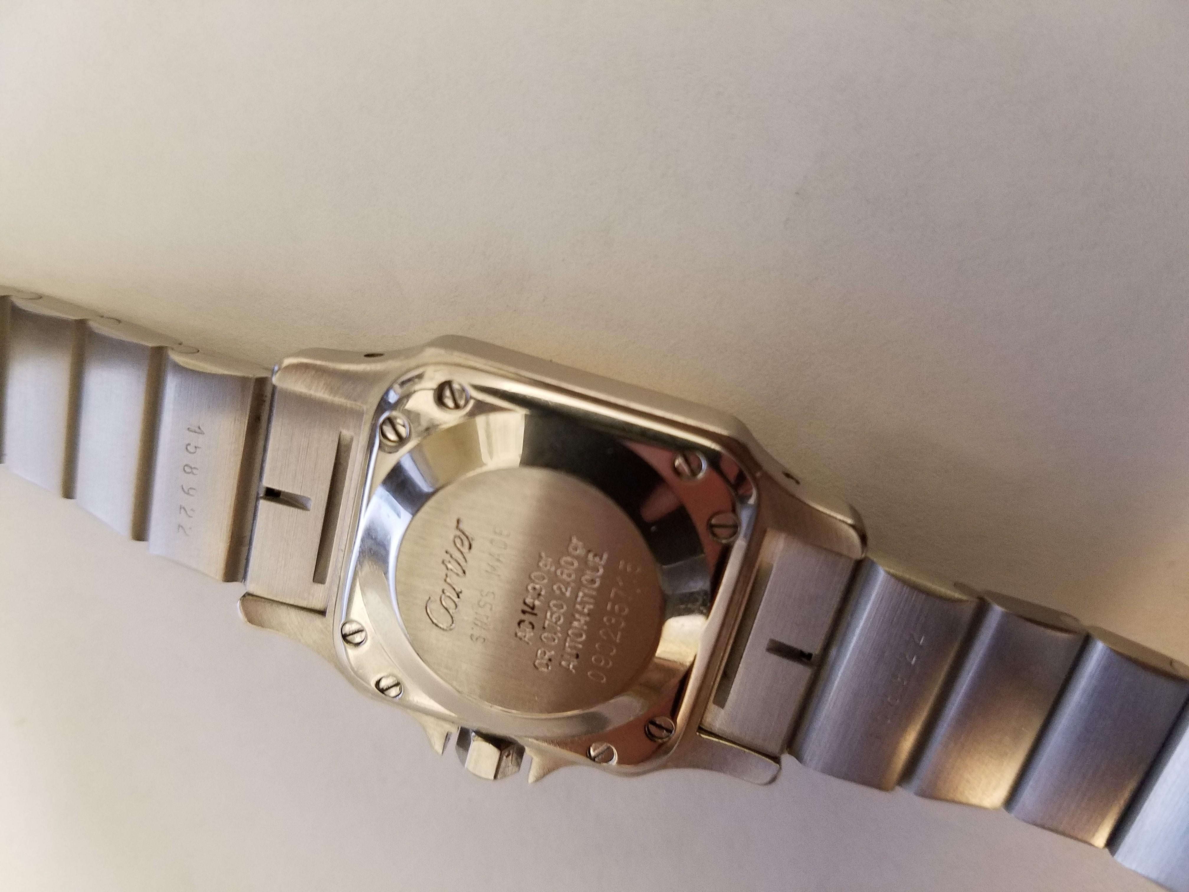 Contemporary Certified Authentic Cartier Santos de Cartier 3942, Silver Dial For Sale