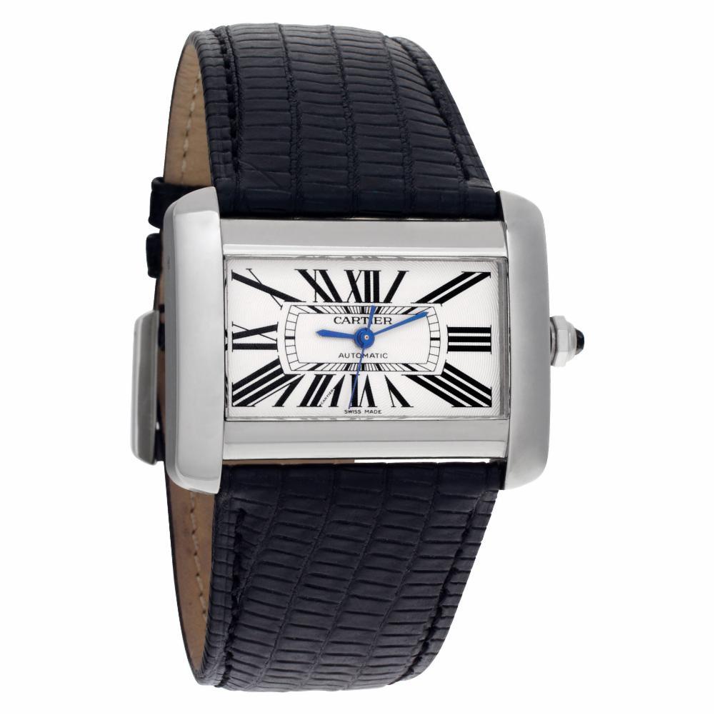 Certified Authentic Cartier Tank Divan 4200, Silver Dial In Excellent Condition In Miami, FL