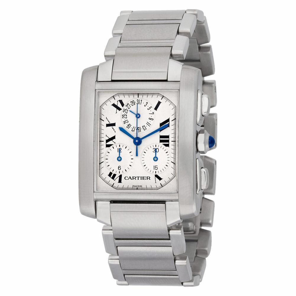 Contemporary Certified Authentic Cartier Tank Francaise 5028, Beige Dial For Sale