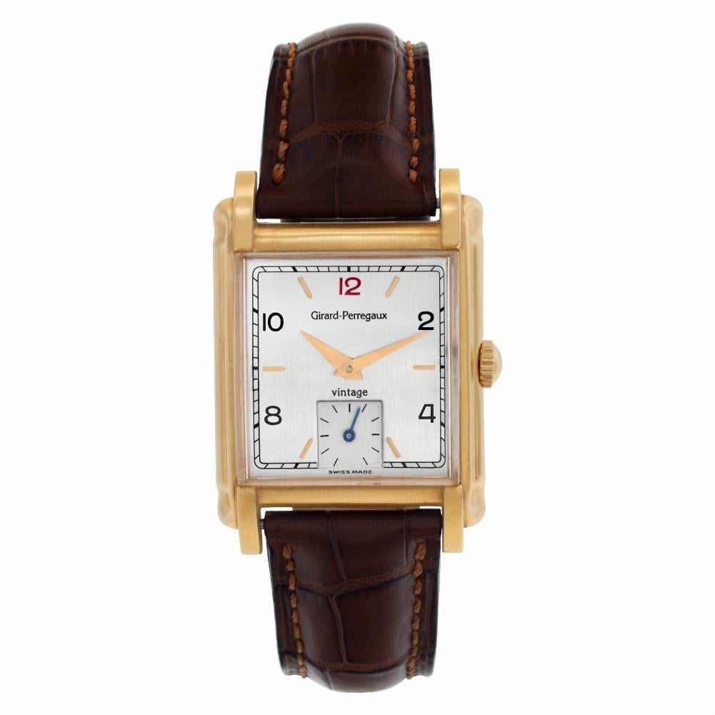 Girard Perragaux Vintage Reference #:2550. Girard Perregaux in 18k rose gold on brown original alligator band with tang buckle. Limited to 50 pieces. This watch is limited to celebrate the 203rd Anniversary. Manual w/ sub-seconds. Ref 2550. Circa