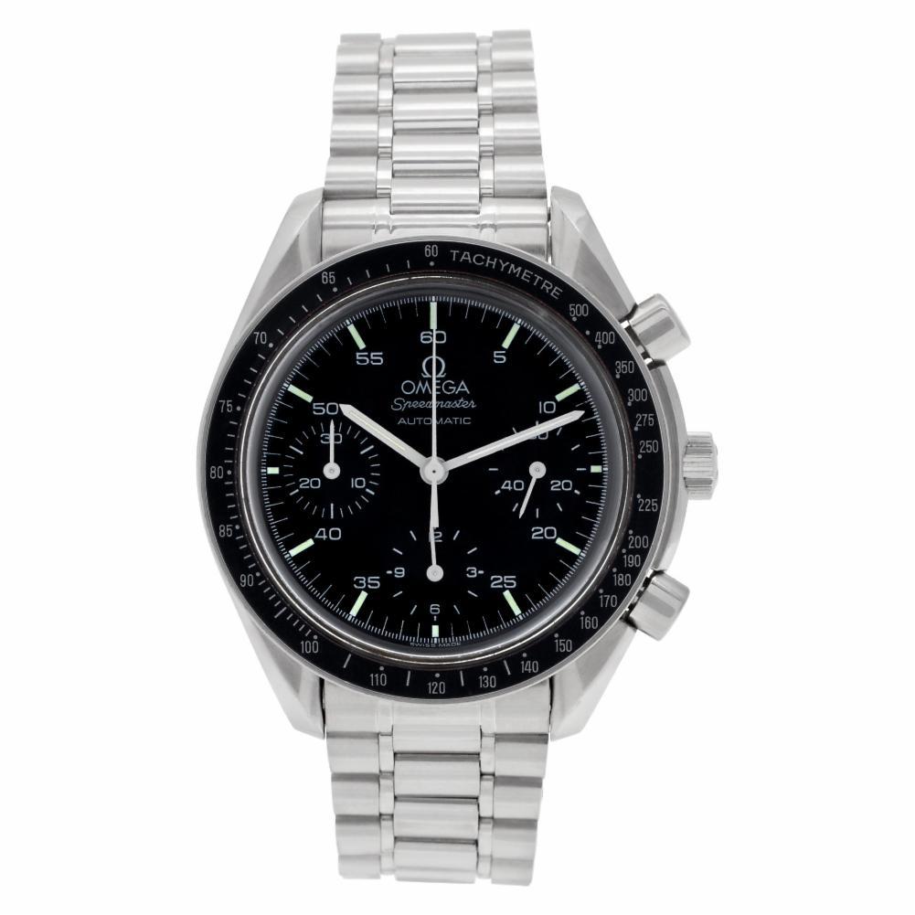 Omega Speedmaster  Reference #:3510.5. Omega Speedmaster in stainless steel. Auto w/ subseconds, sweep seconds and chronograph. With box. Ref 3510.50. Circa 2010. Fine Pre-owned Omega Watch. Certified preowned Classic Omega Speedmaster 3510.50 watch
