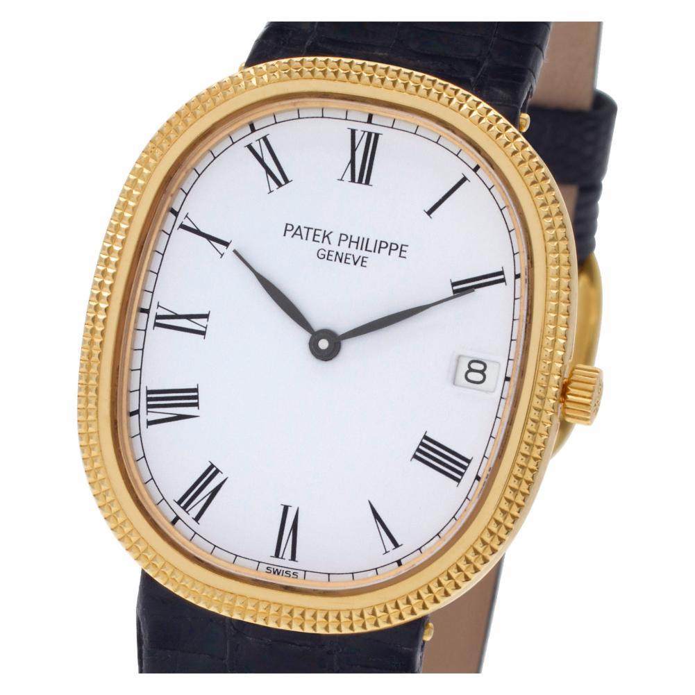 Contemporary Certified Authentic Patek Philippe Ellipse 10740, Black Dial For Sale