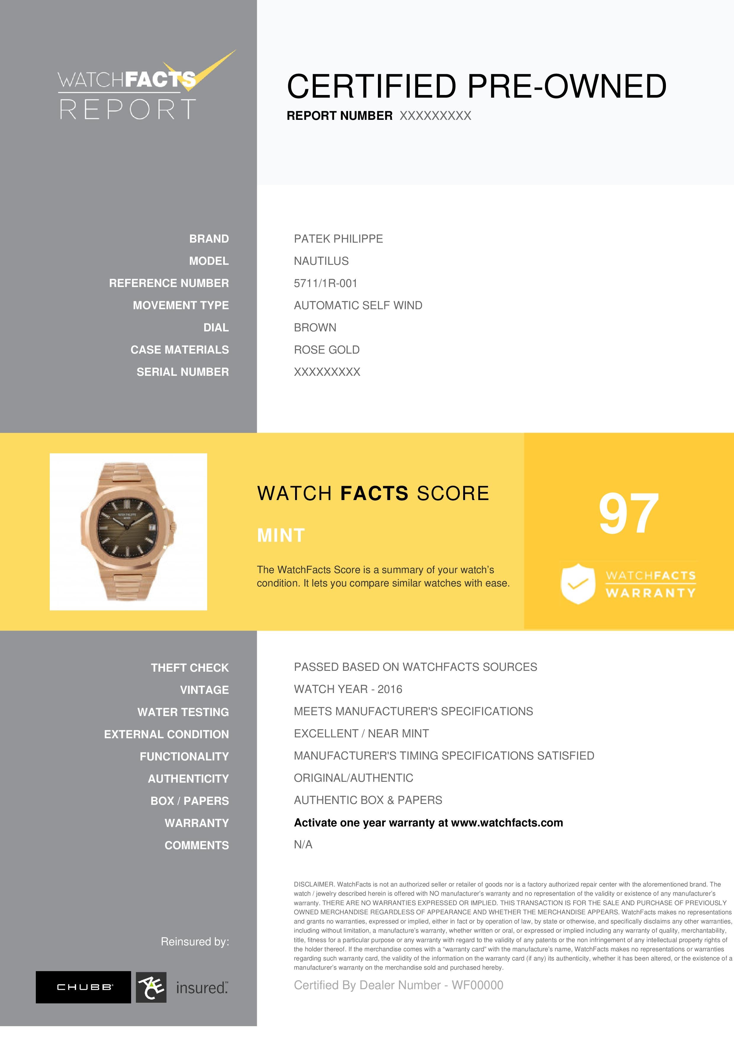 Patek Philippe Nautilus Reference #:5711/1R-001. The Patek Philippe Nautilus was first introduced in 1978 at a time when watch cases were getting thinner, the Nautilus flew against this trend and soon became one of the brand's most iconic watch