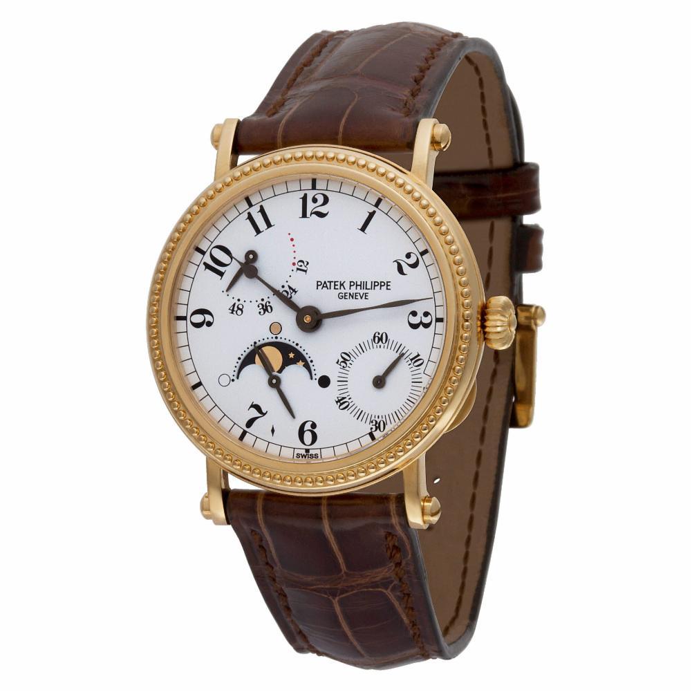 Contemporary Certified Authentic Patek Philippe Power Reserve 28800, Gold Dial For Sale