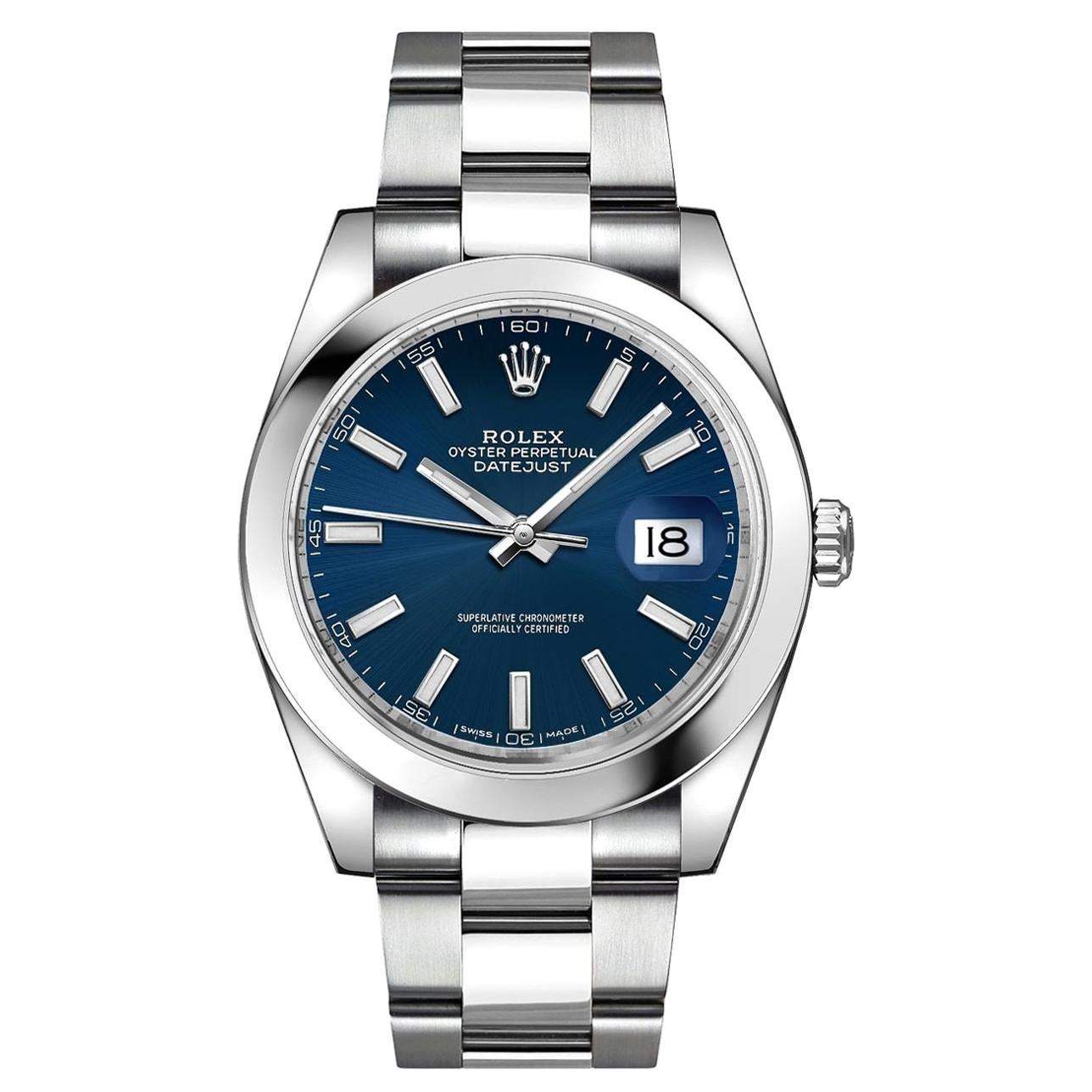 Certified Authentic Rolex Datejust II7440, Blue Dial For Sale