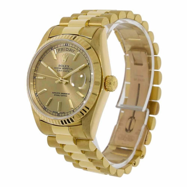 Certified Authentic Rolex DayDate16799 White Dial For Sale at 1stdibs