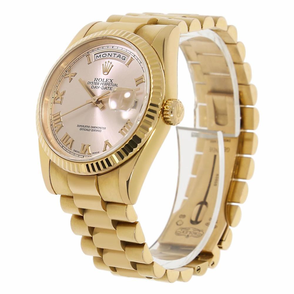 Certified Authentic Rolex Day-Date23639 Gold Dial In Good Condition For Sale In Miami, FL