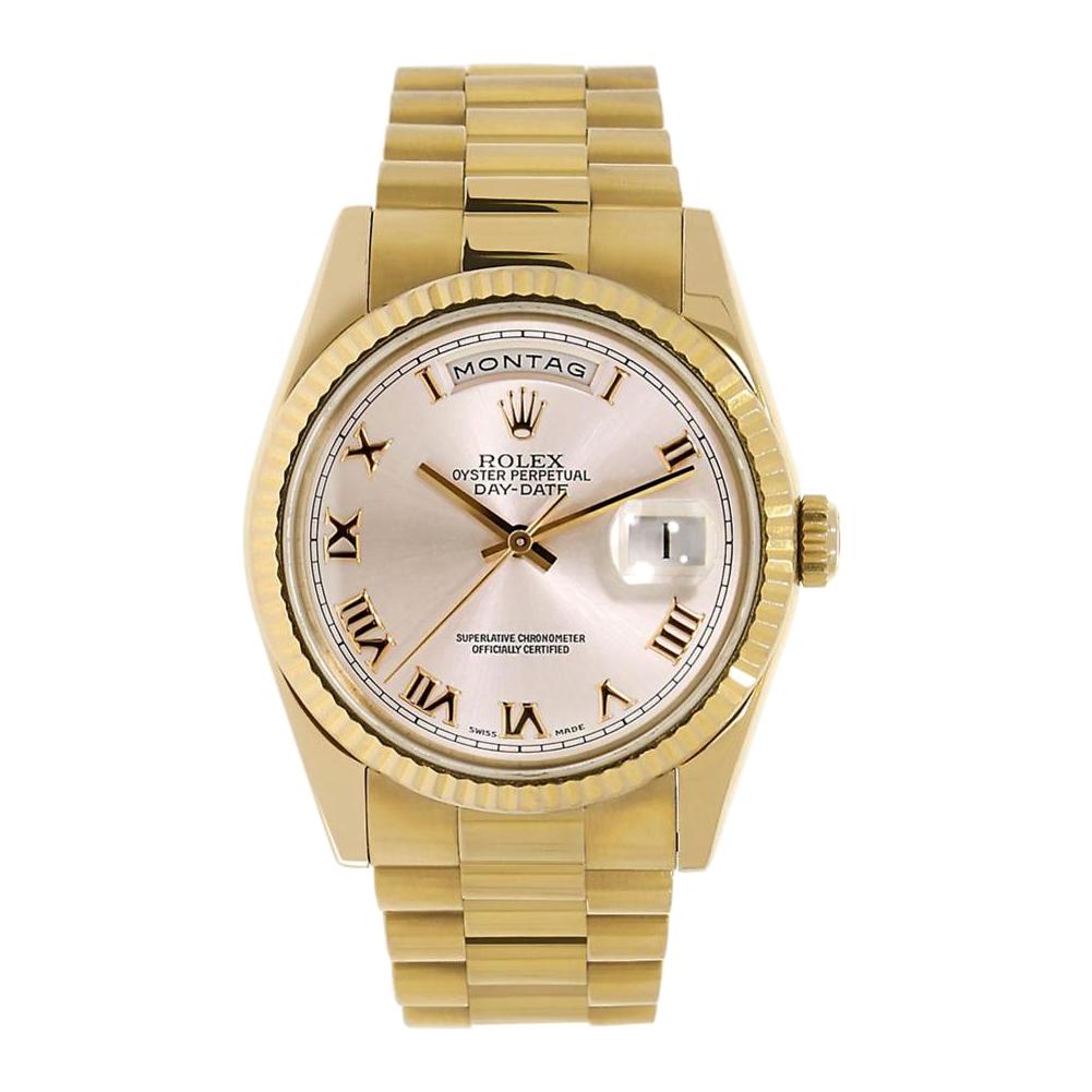 Certified Authentic Rolex Day-Date23639 Gold Dial For Sale