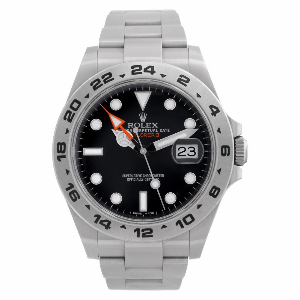 Rolex Explorer II Reference #:216570. Rolex Explorer II in stainless steel with black dial. Auto w/ sweep seconds, date and dual time. With box. Ref 216570. Circa 2010. Fine Pre-owned Rolex Watch. Certified preowned Sport Rolex Explorer II 216570