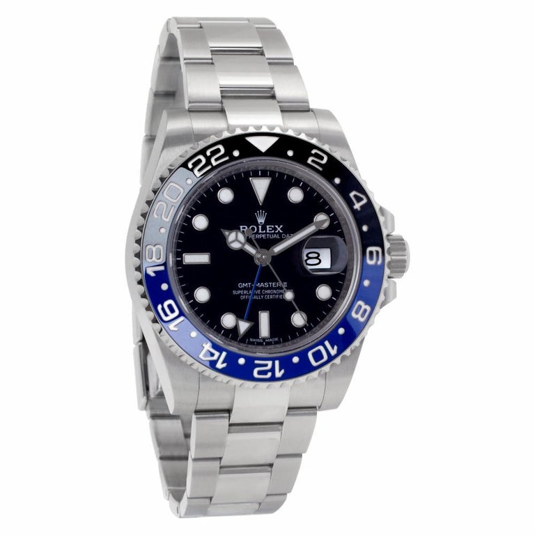 Unworn Certified Authentic Rolex GMT Master II ref 16710BLNR. The "Batman"  For Sale at 1stDibs