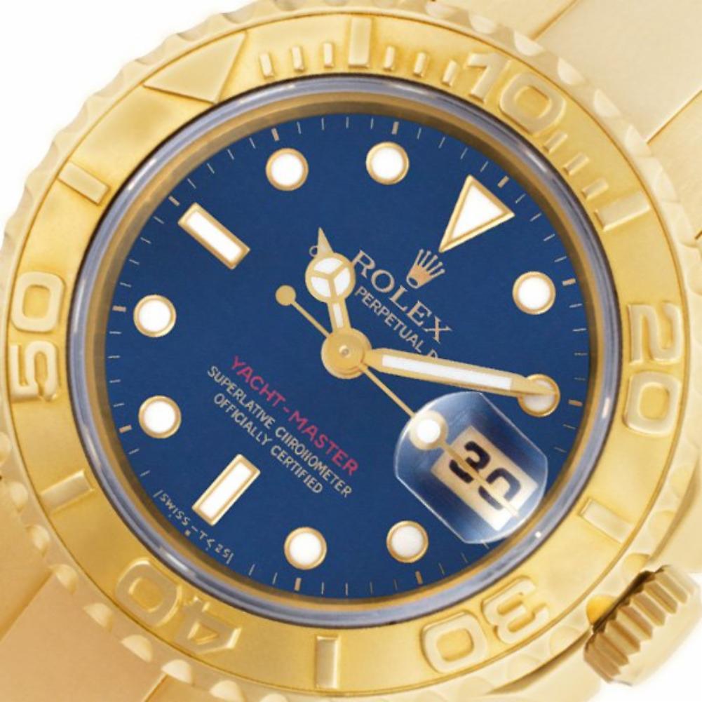 Contemporary Certified Authentic Rolex Yacht-Master 15480, Yellow Dial For Sale